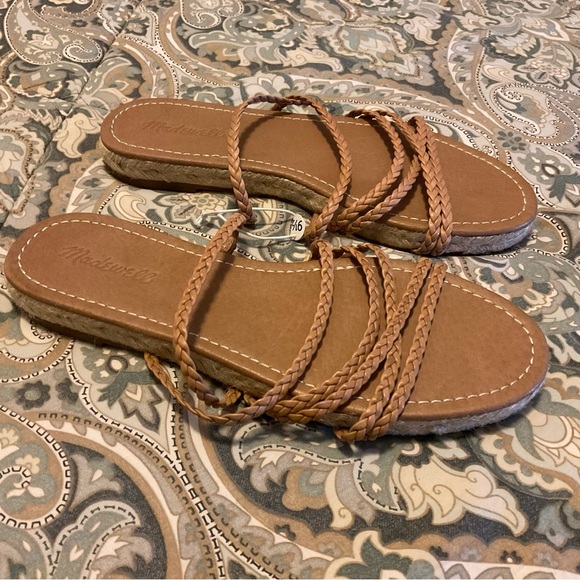 NWT Madewell Kathryn Espadrille Slide Sandals in Leather Women’s Sz 9.5 - Picture 8 of 10